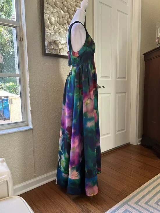 Anthropologie A-Line Watercolor Maxi Dress - Picture 8 of 10